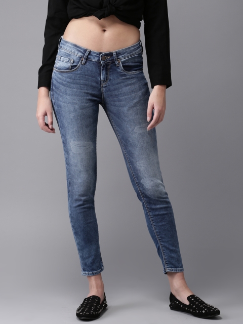 

HERE&NOW Women Blue Skinny Fit Mid-Rise Clean Look Stretchable Jeans