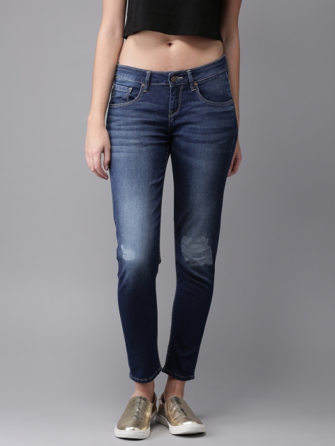

HERE&NOW Women Blue Skinny Fit Mid-Rise Clean Look Stretchable Jeans