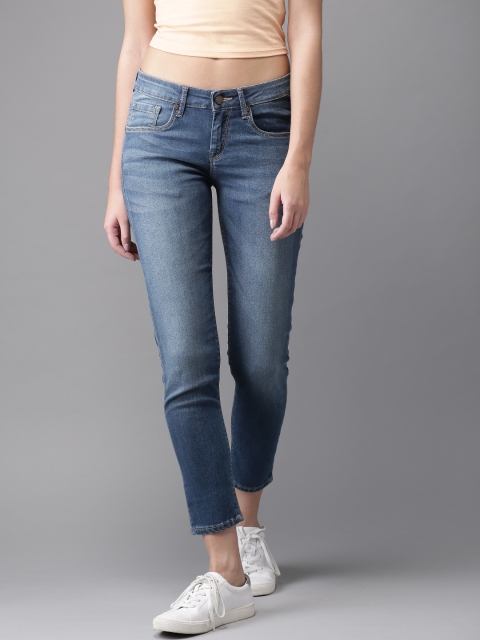 

HERE&NOW Women Blue Skinny Fit Mid-Rise Clean Look Stretchable Jeans