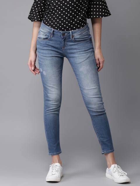 

HERE&NOW Women Blue Skinny Fit Mid-Rise Clean Look Stretchable Jeans