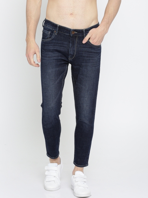 

HERE&NOW Men Blue Slim Fit Cropped Mid-Rise Clean Look Stretchable Jeans