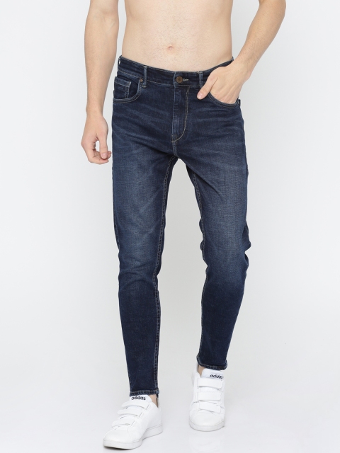 

HERE&NOW Men Blue Slim Fit Cropped Mid-Rise Clean Look Stretchable Jeans