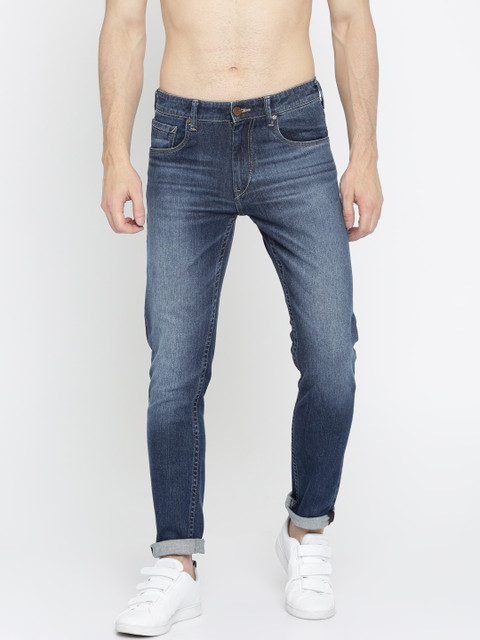 

HERE&NOW Men Blue Slim Fit Mid-Rise Clean Look Stretchable Jeans