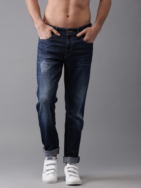 

Moda Rapido Men Blue Skinny Fit Mid-Rise Low Distress Stretchable Jeans