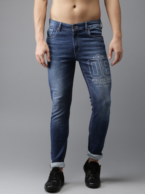 

HERE&NOW Men Blue Skinny Fit Mid-Rise Clean Look Stretchable Jeans