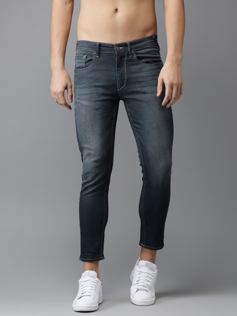 

Moda Rapido Men Blue Skinny Fit Mid-Rise Clean Look Cropped Stretchable Jeans
