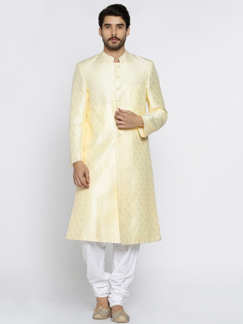 

SUITLTD Cream & White Self-Design Sherwani