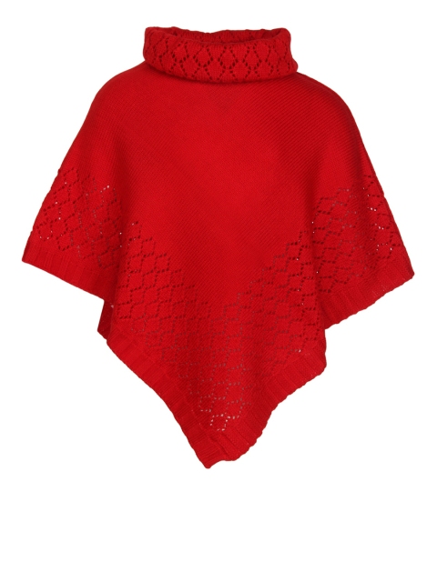 

Cayman Girls Red Solid Poncho