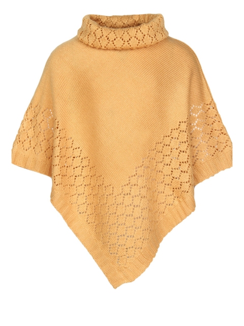 

Cayman Girls Beige Solid Poncho