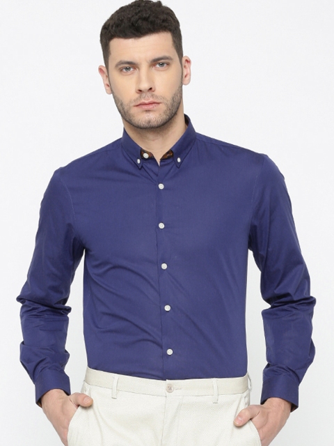 

INVICTUS Men Blue Slim Fit Solid Semiformal Shirt