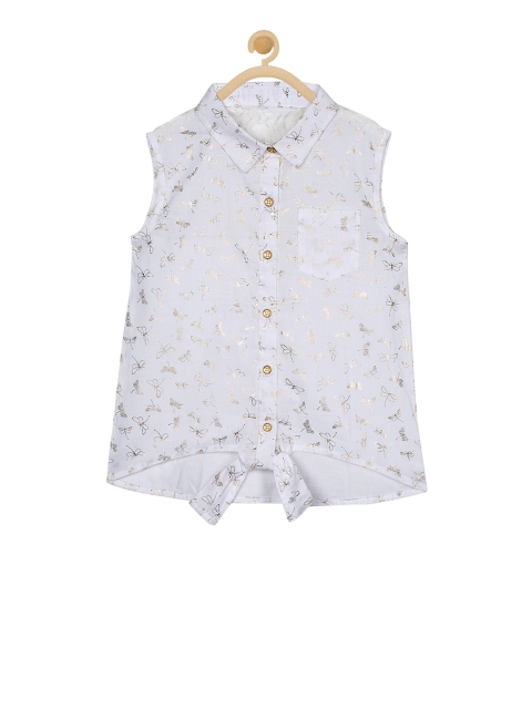

Budding Bees Girls White Regular Fit Printed Casual Shirt