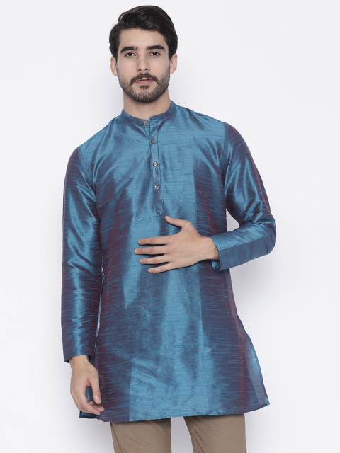 

Lombard Men Teal Blue Solid Straight Kurta