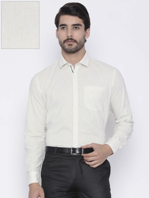 

Lombard Men Beige Modern Slim Fit Self Design Casual Shirt