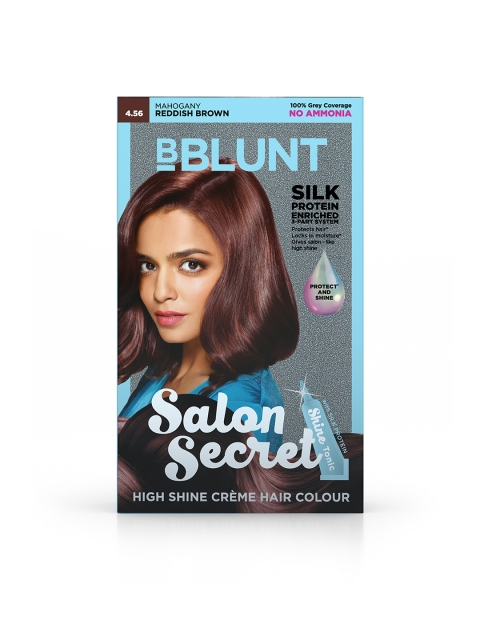 

BBLUNT Salon Secret Mahogany Reddish Brown High Shine Creme Hair Colour 4.56 100 g, Red