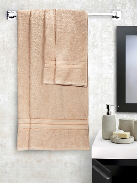 

STELLAR HOME Set of 4 Beige Cotton 380 GSM Towels