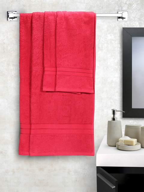 

STELLAR HOME Set of 4 Pink Cotton 380 GSM Towels