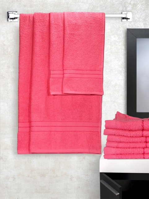 

STELLAR HOME Set of 10 Pink Cotton 380 GSM Towels