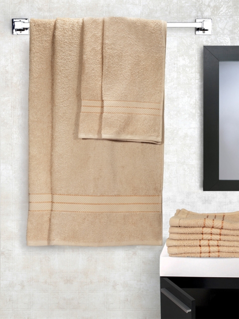 

STELLAR HOME Set of 10 Beige Cotton 380 GSM Towels