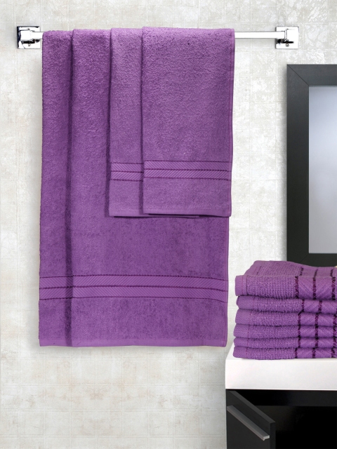 

STELLAR HOME Set of 10 Lavender Cotton 380 GSM Towels