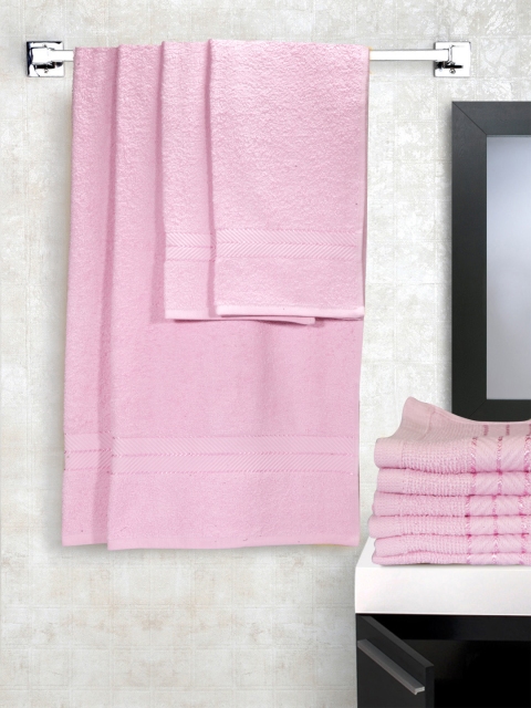 

STELLAR HOME Set of 10 Pink Cotton 380 GSM Towels