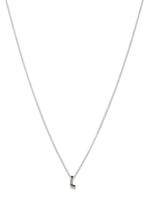 

Accessorize Silver-Plated J-Shaped Pendant with Necklace