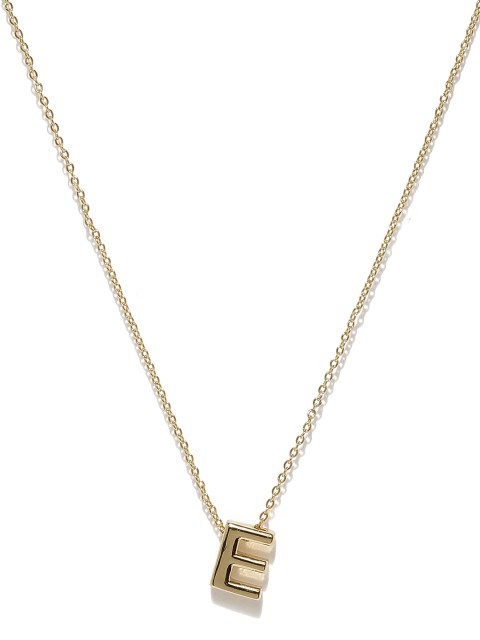 

Accessorize Gold-Plated E-Shaped Pendant with Chain