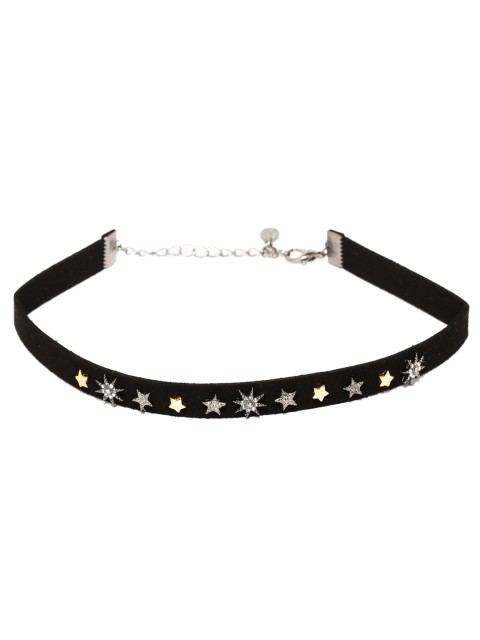 

Accessorize Black & Gold-Toned Studded Choker Necklace