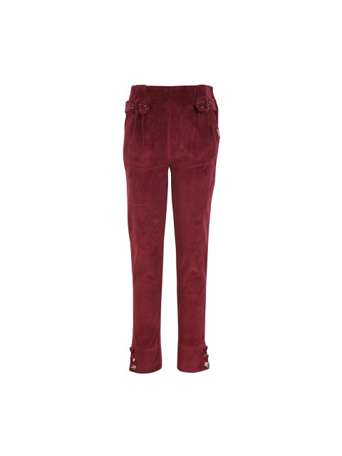 

CUTECUMBER Girls Maroon Smart Regular Fit Solid Regular Trousers