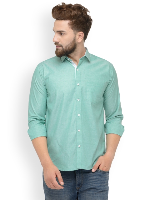 

JAINISH Men Green Classic Slim Fit Solid Casual Shirt