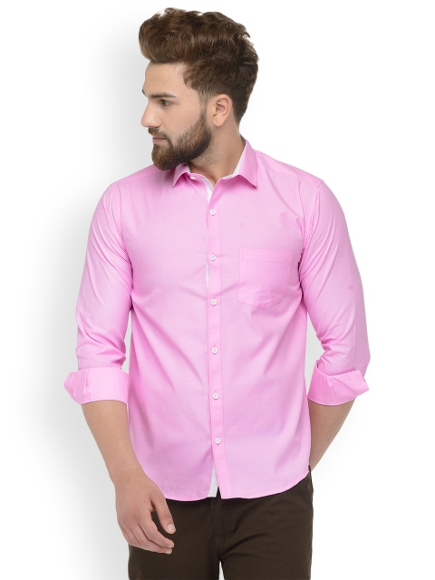 

JAINISH Men Pink Classic Slim Fit Solid Casual Shirt