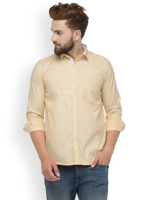 

JAINISH Men Yellow Classic Slim Fit Solid Casual Shirt