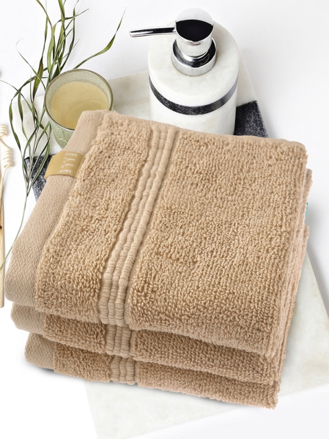 

ELLE DECOR Set of 3 Brown Cotton 500 GSM Face Towels