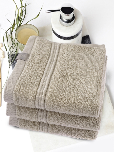 

ELLE DECOR Set of 3 Beige Cotton 500 GSM Face Towels