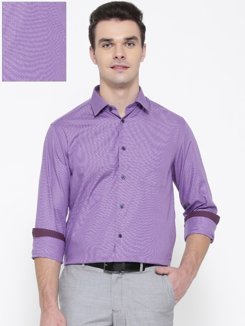 

Blackberrys Men Purple Slim Fit Self Design Formal Shirt