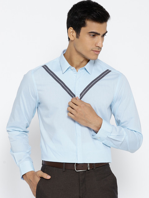 

Blackberrys Men Blue Slim Fit Solid Party Shirt
