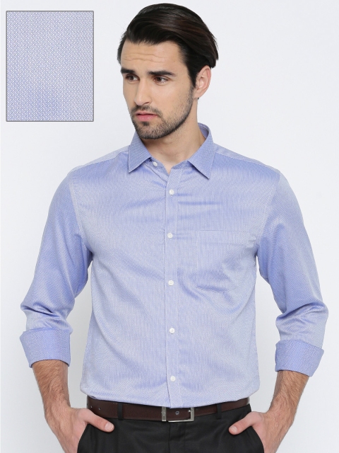 

Blackberrys Men Blue Slim Fit Self-Design Formal Shirt