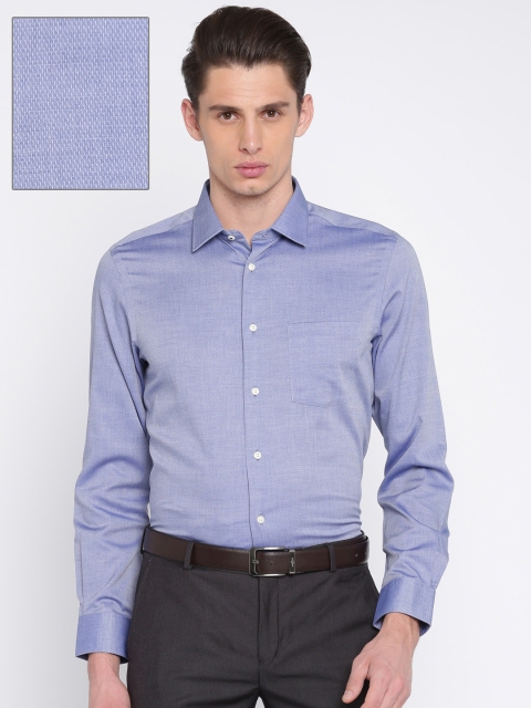 

Blackberrys Men Blue Smart Regular Fit Patterned Formal Shirt