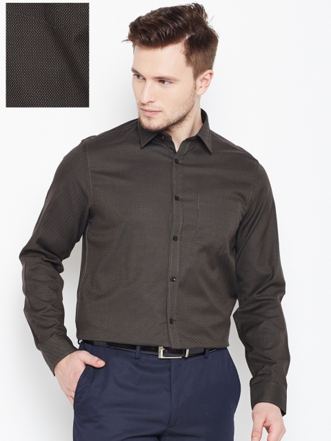 

Blackberrys Men Black Slim Fit Self Design Formal Shirt