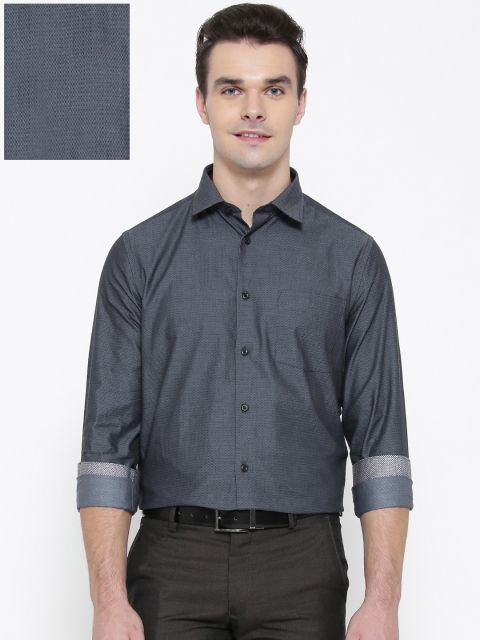 

Blackberrys Men Charcoal Grey Slim Fit Self Design Formal Shirt