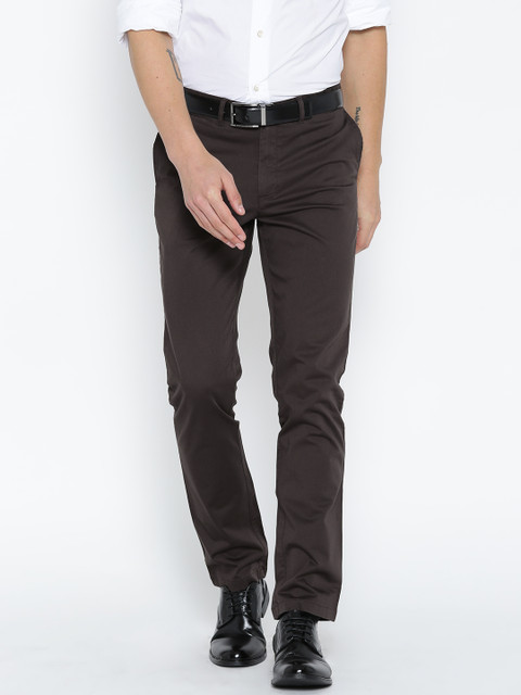 

Blackberrys Men Coffee Brown Solid Formal Trousers