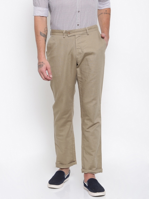 

Blackberrys Men Khaki Smart Regular Fit Solid Casual Trousers