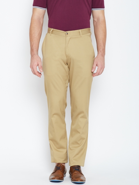 

Blackberrys Men Khaki Sharp Fit Solid Regular Trousers