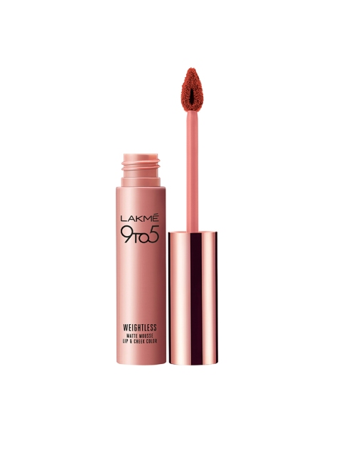

Lakme 9to5 Weightless Matte Mousse Lip & Cheek Color Lipstick - Rouge Satin, Pink