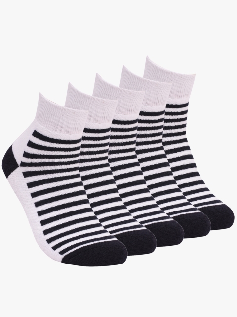 

BuckleUp Pack of 5 Ankle-Length Socks, White