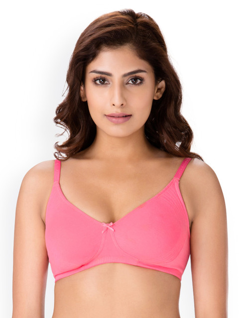 

PrettySecrets Pink Solid Non-Wired Non Padded Everyday Bra