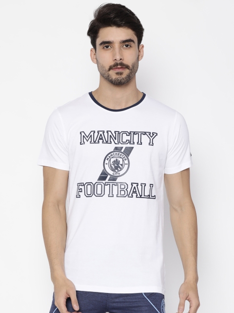 

Manchester City FC Men White Printed Round Neck T-shirt