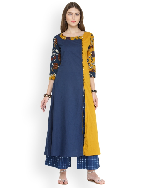 

Varanga Indigo Pure Cotton Printed Kurta With Palazzo, Blue