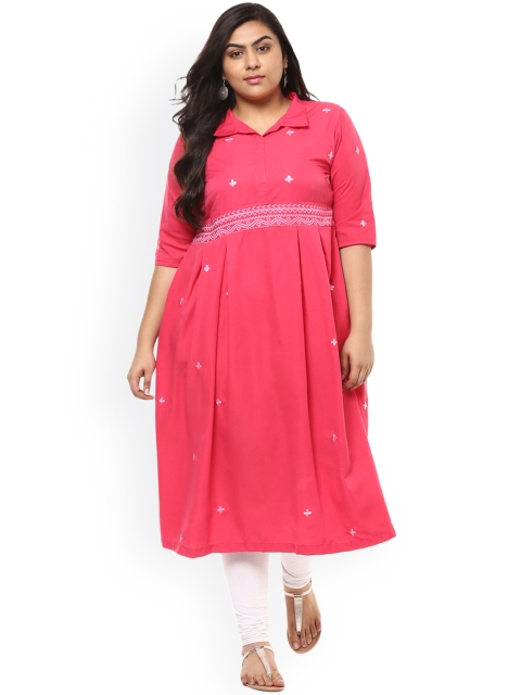 

Kira Plus Women Pink Printed A-Line Kurta