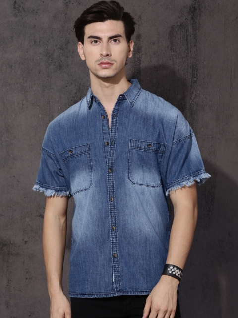 

Roadster Men Blue Regular Fit Faded Denim Casual Shirt