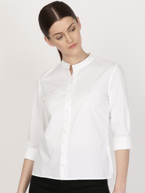 

ether Women White Solid Casual Shirt